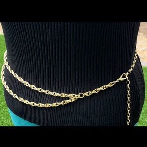 Vintage Gold Metal Chain Statement Belt